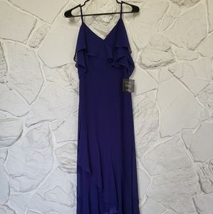 Lulus Royal blue off the shoulders Ruffled maxi dress